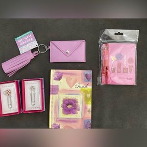 Five 5 Piece Stationary Set Journal Mini Note Pad Two Bookmarks Change Purse